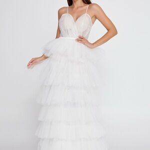 Elegant White Tulle Gown